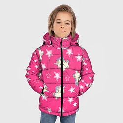 Куртка зимняя для мальчика Единорожки UNICORN PINK, цвет: 3D-черный — фото 2