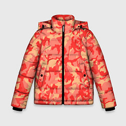 Куртка зимняя для мальчика Оранжевый камуфляж, цвет: 3D-черный