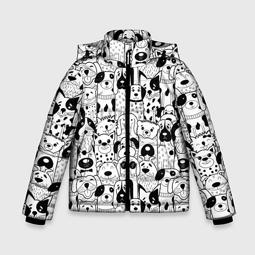 Зимняя куртка для мальчика Собачки / 3D-Черный – фото 1
