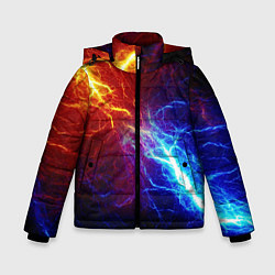 Куртка зимняя для мальчика ОГОНЬ ГЛИТЧ, цвет: 3D-светло-серый