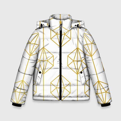 Зимняя куртка для мальчика Геометрический орнамент золото / 3D-Черный – фото 1