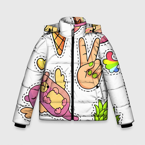 Зимняя куртка для мальчика Emoji / 3D-Черный – фото 1