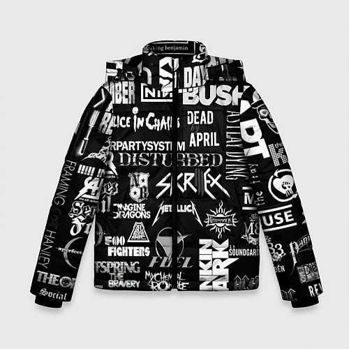 Зимняя куртка для мальчика Рок группы / 3D-Черный – фото 1