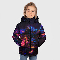 Куртка зимняя для мальчика ФРАКТАЛЬНЫЙ НЕОН, цвет: 3D-черный — фото 2