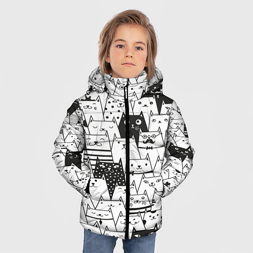 Зимняя куртка для мальчика КОТЫ WHITE / 3D-Красный – фото 3