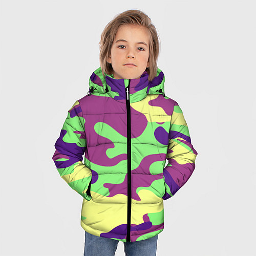 Зимняя куртка для мальчика Камуфляж / 3D-Красный – фото 3