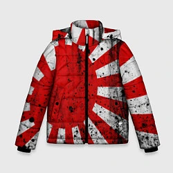 Куртка зимняя для мальчика ЯПОНСКИЙ ФЛАГ, цвет: 3D-черный