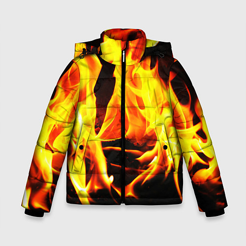 Зимняя куртка для мальчика В ОГНЕ / 3D-Черный – фото 1