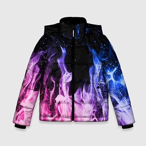 Зимняя куртка для мальчика НЕОНОВЫЙ ОГОНЬ / 3D-Черный – фото 1