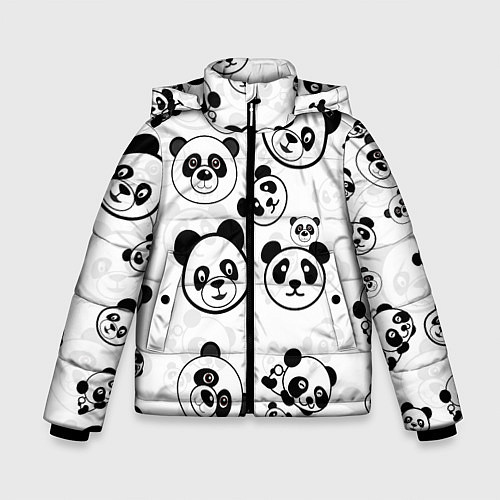 Зимняя куртка для мальчика Панды / 3D-Черный – фото 1