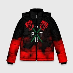 Куртка зимняя для мальчика PYTN X ROSE, цвет: 3D-черный