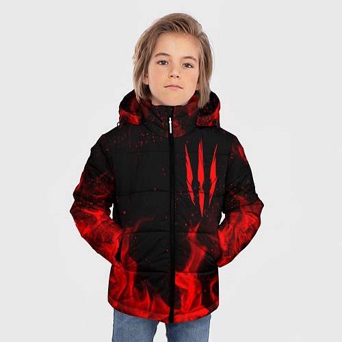 Зимняя куртка для мальчика ВЕДЬМАК 3 ГЕРАЛЬТ КОГОТЬ / 3D-Красный – фото 3