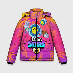 Куртка зимняя для мальчика BRAWL STARS NANI ПАЛЬМЫ, цвет: 3D-черный