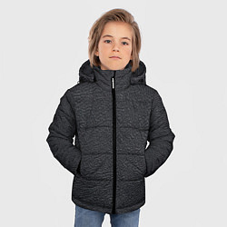 Куртка зимняя для мальчика Текстура черная кожа рельеф, цвет: 3D-черный — фото 2