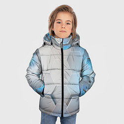 Куртка зимняя для мальчика 3D соты, цвет: 3D-черный — фото 2