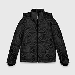 Куртка зимняя для мальчика Круги черный узор геометрия, цвет: 3D-черный