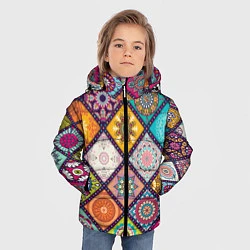 Куртка зимняя для мальчика Узоры мандалы, цвет: 3D-черный — фото 2
