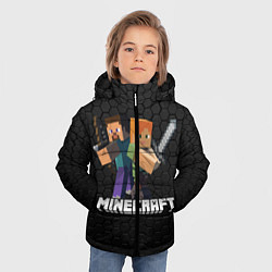 Куртка зимняя для мальчика MINECRAFT МАЙНКРАФТ, цвет: 3D-черный — фото 2