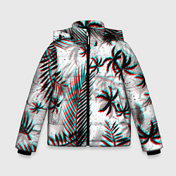 Куртка зимняя для мальчика ПАЛЬМЫ TROPICAL GLITCH, цвет: 3D-светло-серый