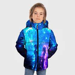 Куртка зимняя для мальчика Внеземная пара луна ночь, цвет: 3D-черный — фото 2