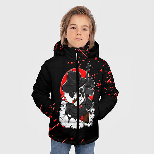 Зимняя куртка для мальчика Панда Мафиози / 3D-Красный – фото 3