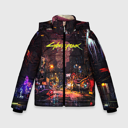 Зимняя куртка для мальчика CYBERPUNK 2077:КИБЕРПАНК S / 3D-Черный – фото 1