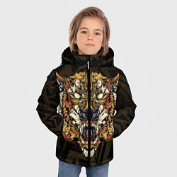 Куртка зимняя для мальчика Тигровый стимпанк Tiger, цвет: 3D-красный — фото 2