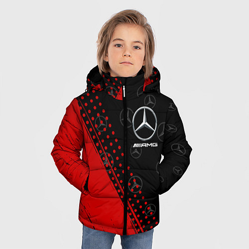 Зимняя куртка для мальчика MERCEDES МЕРСЕДЕС / 3D-Красный – фото 3