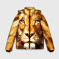 Куртка зимняя для мальчика Взгляд льва, цвет: 3D-черный