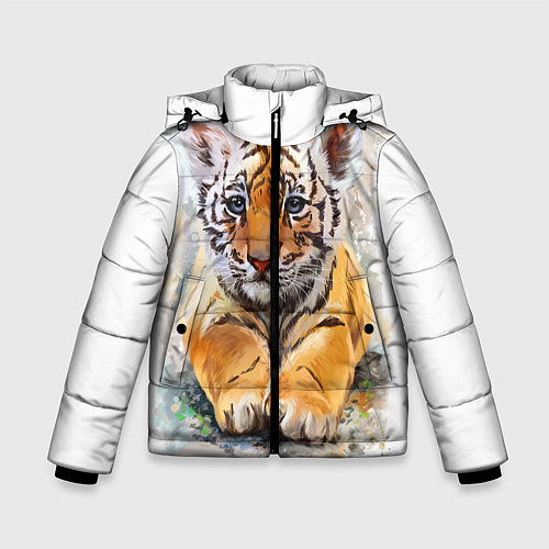 Зимняя куртка для мальчика Tiger Art / 3D-Красный – фото 1