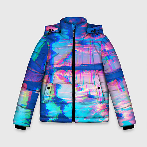 Зимняя куртка для мальчика ГАВАЙИ ГЛИТЧ / 3D-Черный – фото 1
