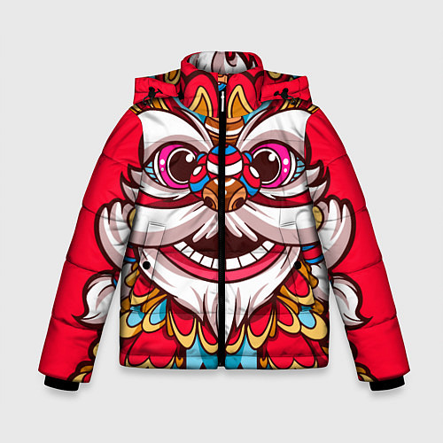 Зимняя куртка для мальчика Морда Азиатского Льва / 3D-Черный – фото 1