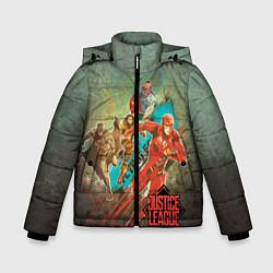 Куртка зимняя для мальчика Лига справедливости, цвет: 3D-светло-серый