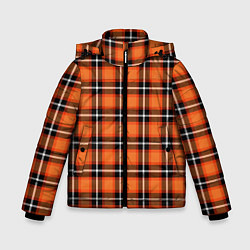 Куртка зимняя для мальчика Шотландская клетка, цвет: 3D-черный