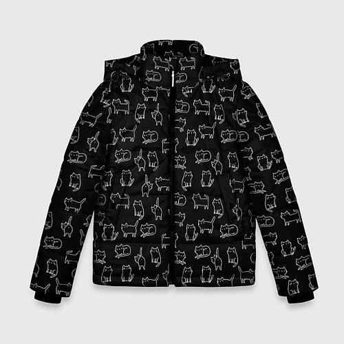 Зимняя куртка для мальчика Cats / 3D-Черный – фото 1