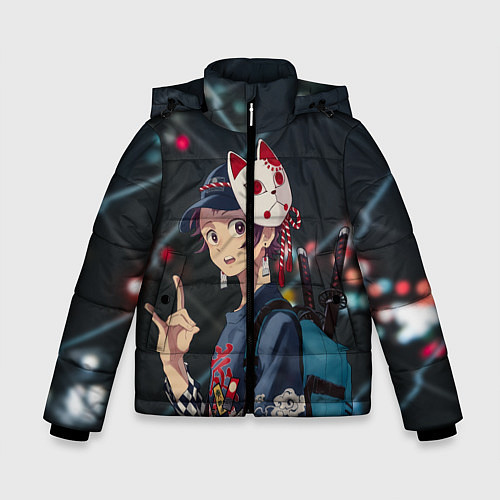 Зимняя куртка для мальчика Танджиро Камадо / 3D-Черный – фото 1