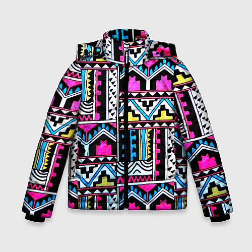 Зимняя куртка для мальчика Ацтеки / 3D-Черный – фото 1
