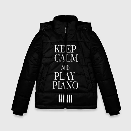 Зимняя куртка для мальчика Keep calm and play piano / 3D-Черный – фото 1