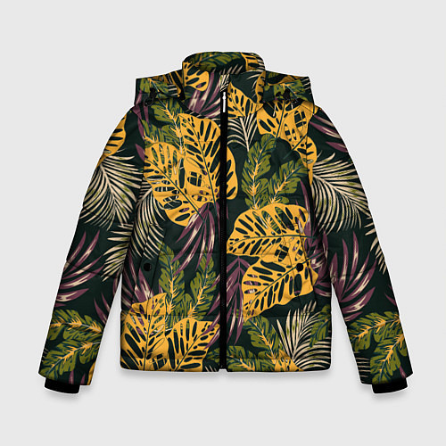 Зимняя куртка для мальчика Тропический лес / 3D-Черный – фото 1