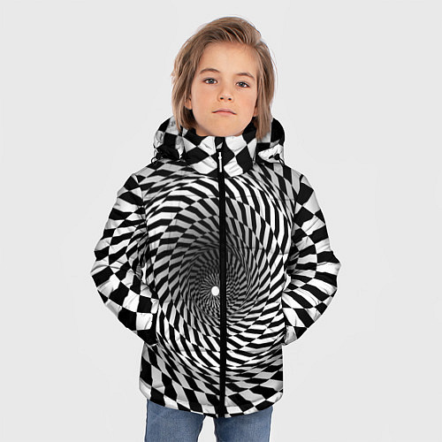 Зимняя куртка для мальчика Иллюзия / 3D-Светло-серый – фото 3
