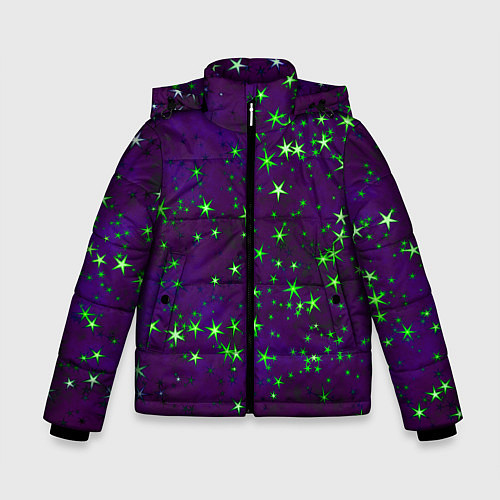 Зимняя куртка для мальчика Звездное небо арт / 3D-Черный – фото 1
