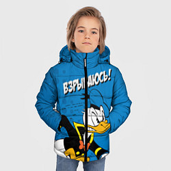 Куртка зимняя для мальчика Взрывааюсь!, цвет: 3D-черный — фото 2