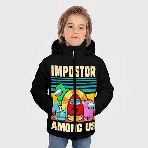 Зимняя куртка для мальчика Among Us IMPOSTOR / 3D-Красный – фото 3