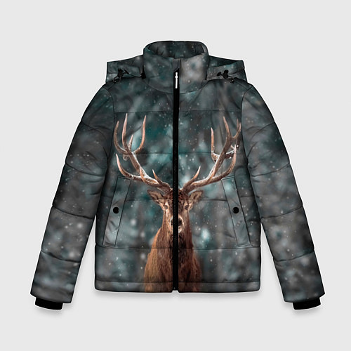 Зимняя куртка для мальчика Олень / 3D-Черный – фото 1