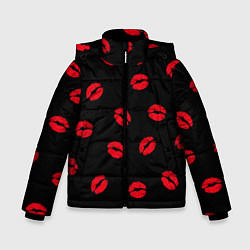 Куртка зимняя для мальчика Поцелуи, цвет: 3D-красный
