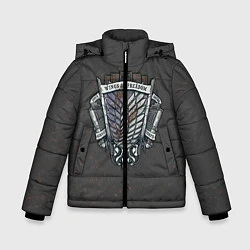 Куртка зимняя для мальчика Атака на титанов, цвет: 3D-черный