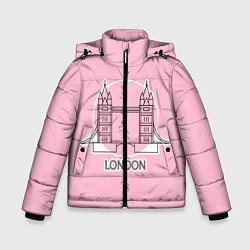 Куртка зимняя для мальчика Лондон London Tower bridge, цвет: 3D-черный