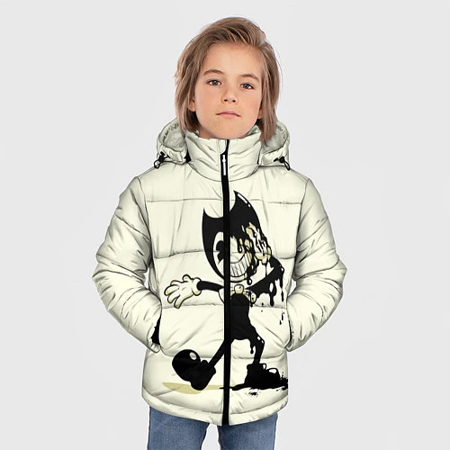 Зимняя куртка для мальчика Bendy And The Ink Machine / 3D-Красный – фото 3