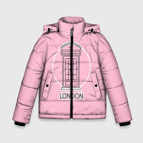 Зимняя куртка для мальчика Телефонная будка, London / 3D-Черный – фото 1