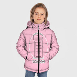 Куртка зимняя для мальчика Телефонная будка, London, цвет: 3D-черный — фото 2
